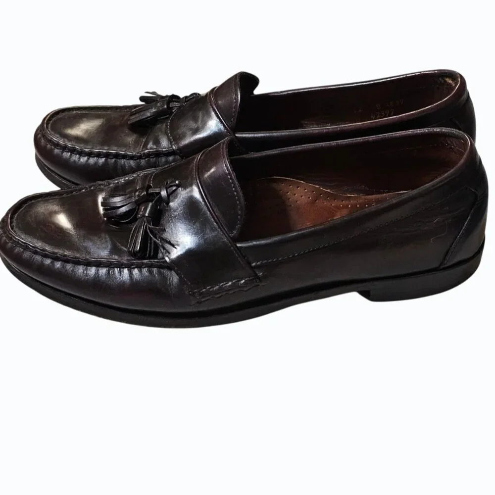 Allen Edmonds Stowe Burgundy Leather Tassel Loafers Men’s 12 Narrow (B) READ
